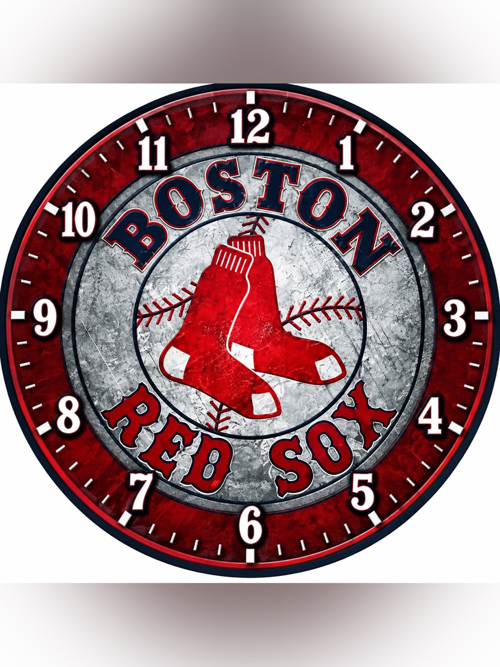 Boston Red Sox Wall Clock — Red and White Sports Decor